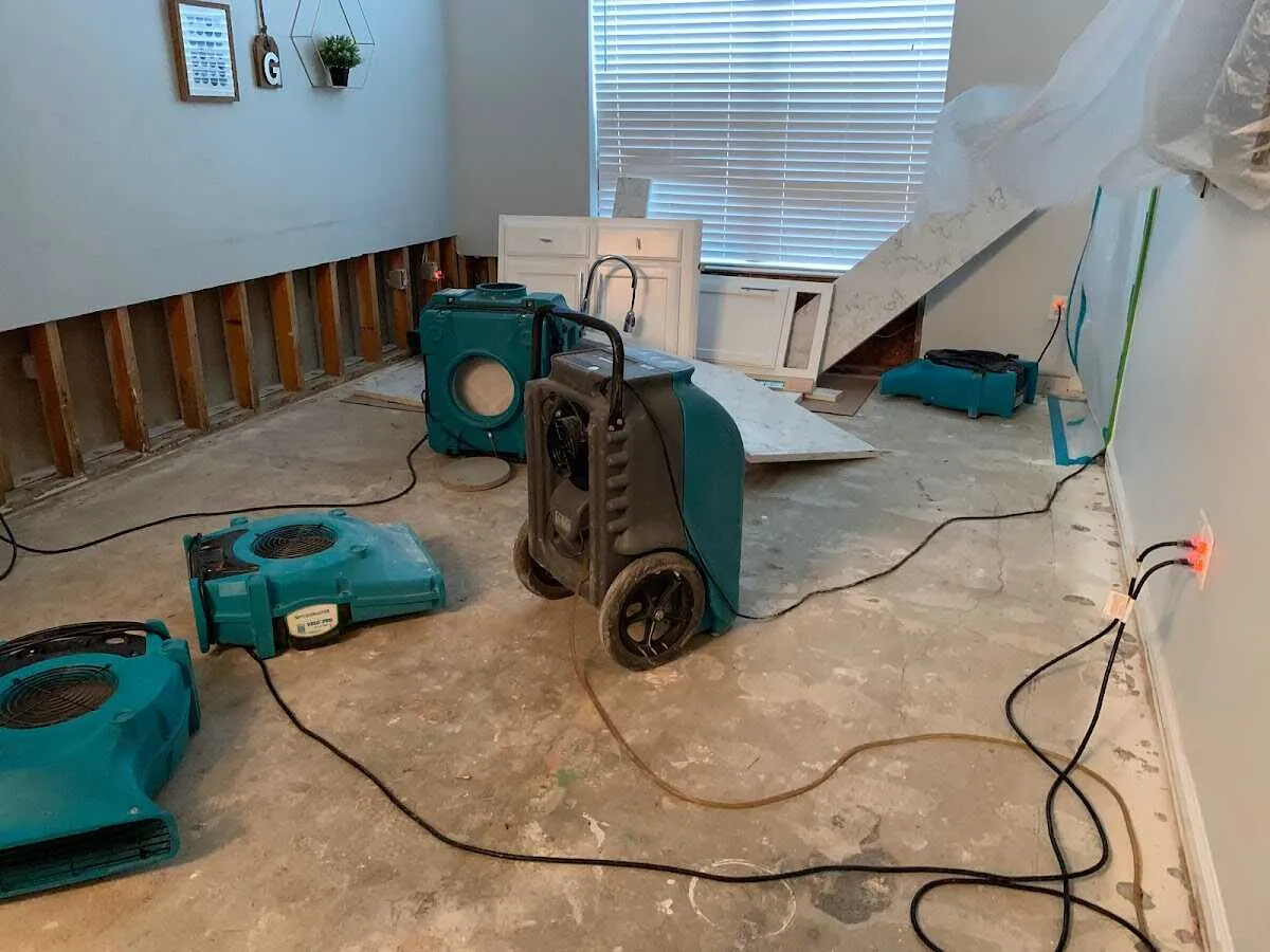 Dehumidifier in flood-cut room for Water Damage Restoration in Palmetto